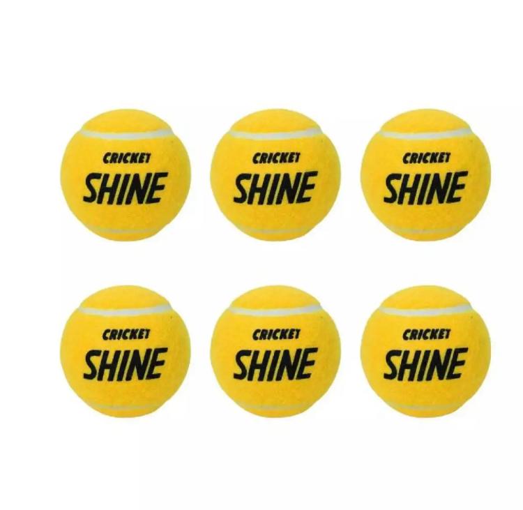Pack Of 6 Shine Tennis Cricket Ball Tape Balls Good Quality