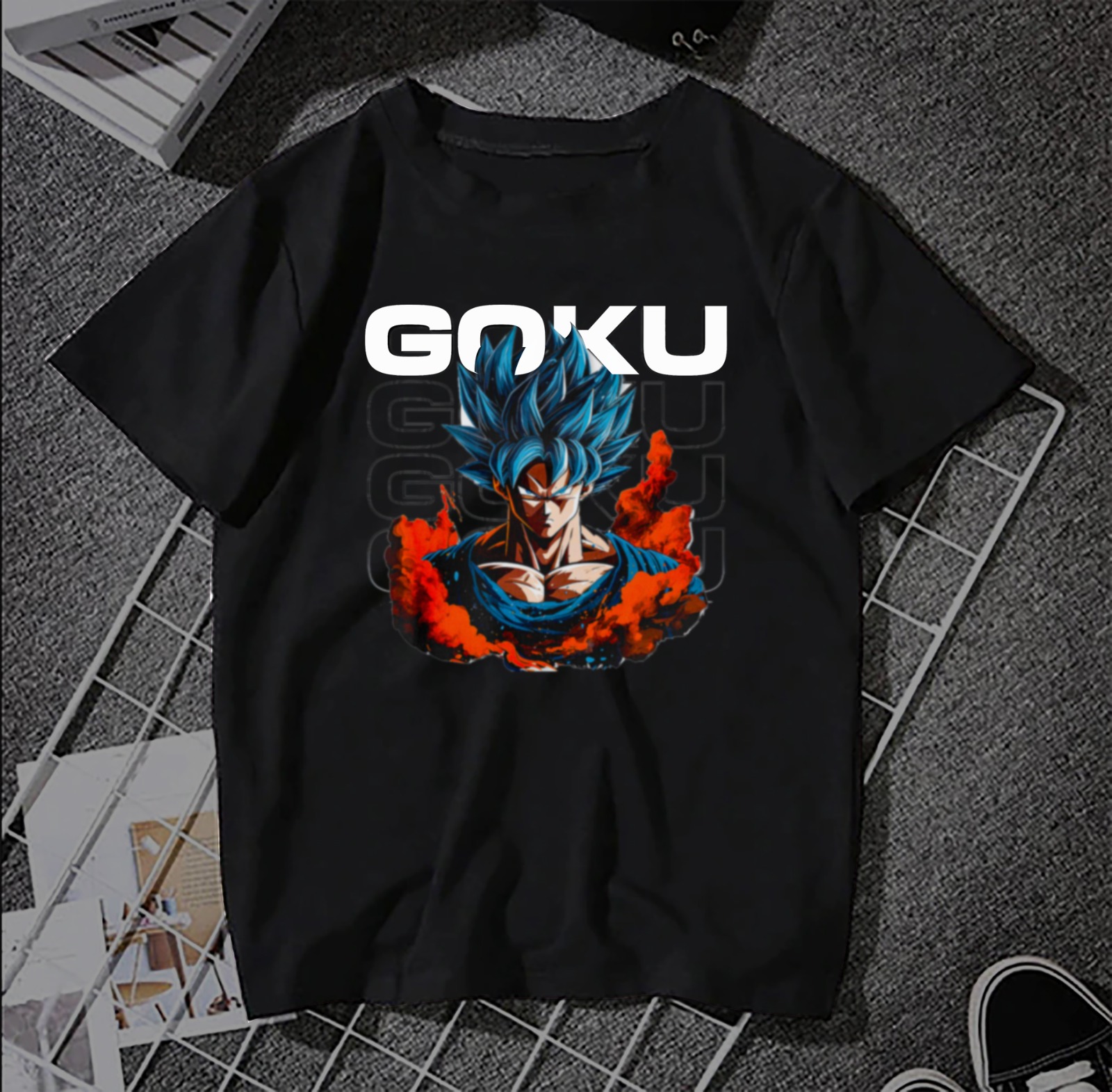 Goku Tshirt For Anime Boys and Girls Fans Dragon Ball Z Theme Digital Printed Tee