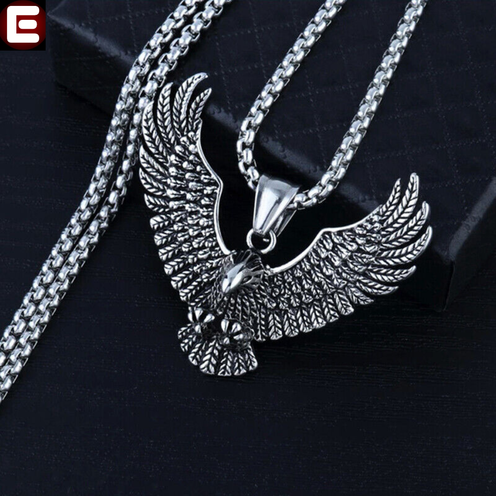 SILVER/GOLDEN STAINLESS STEEL EAGLE LOCKET / pendant,necklace for men , men necklace , boys necklace , neckalce for boys , chain for boys , chain for men , boys chains , men chains , locket for boys , locket for men , men lockets , boys lockets