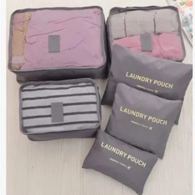 6pcs Travel Bags Organizer for Clothes Luggage Blanket Shoes Suitcase Packing Cubes
