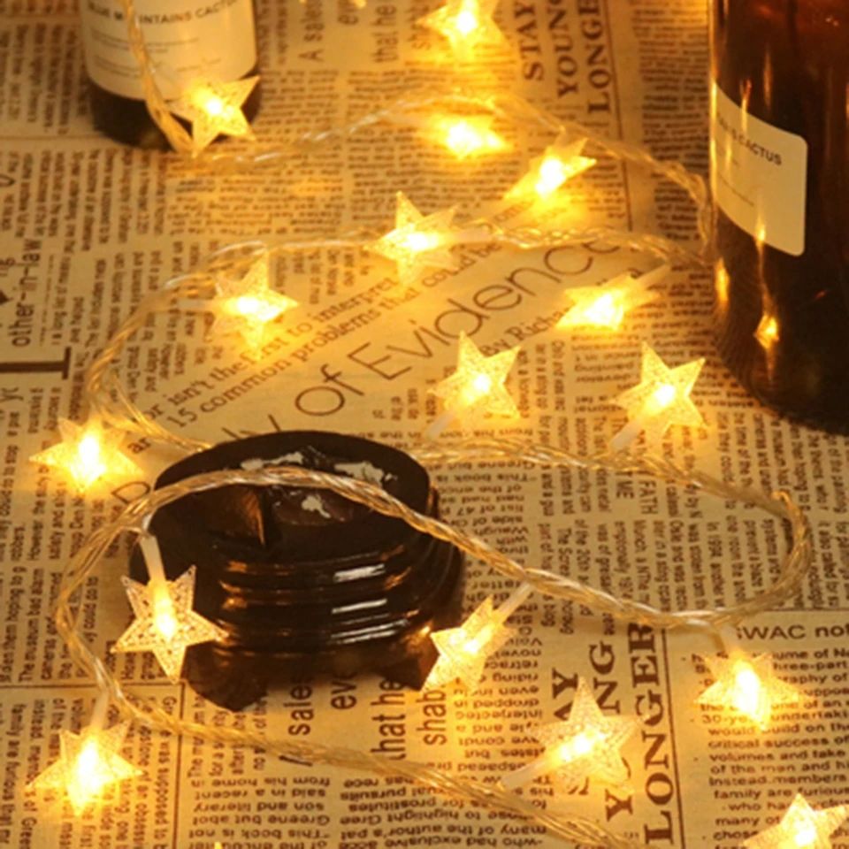Star led string fairy light 10/20/30 star string led light Room House Party decoration star light price in Pakistan