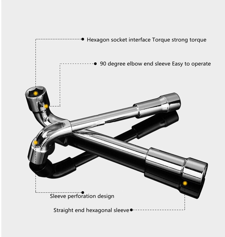HARFINGTON L Shaped Angled Hex Socket Wrench 7mm High Carbon Steel Double Ended Metric 6 Point Tubular Socket Spanner For General Repairing Pipeline Bicycle Car Maintenance - View #4