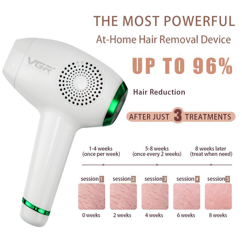 Epilator cu tehnologie IPL VGR V716, cu afisaj, 300.000 de pulsatii