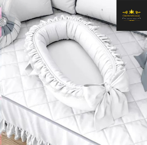Crownstage Premium Soft Cotton Baby Nest | Cozy Breathable Newborn Bedding | Safe & Comfortable Infant Sleeping Nest | Unisex Nursery Bedding