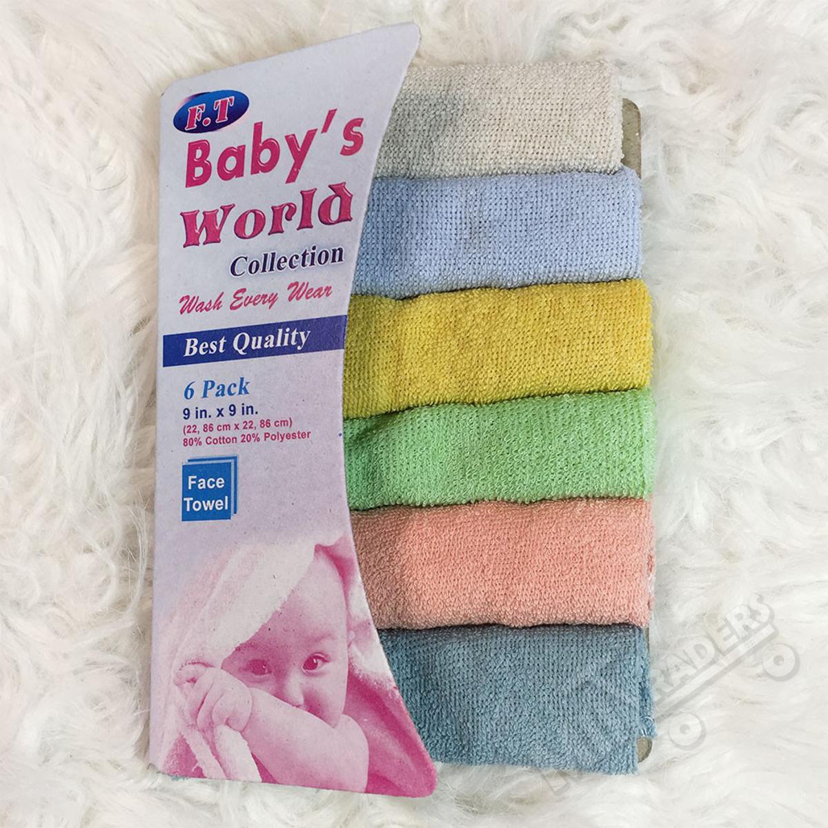 Cheese Baby Face Towel Set – 4 Pack Soft Cotton Terry Towels (10x10 Inch)