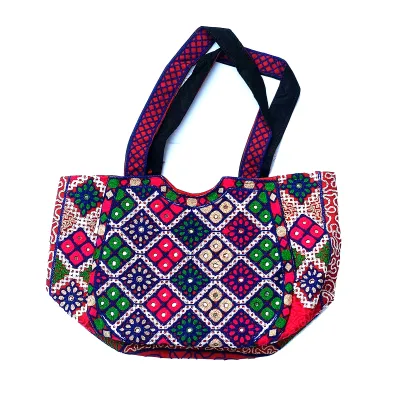 SriShopify Handicrafts Women's Hand purse Banjara Designer Clutch for  Girls, Cotton handmade ladies wallet (Medium, Original Mirrors Beads and  Thread Work), Traditional clutch