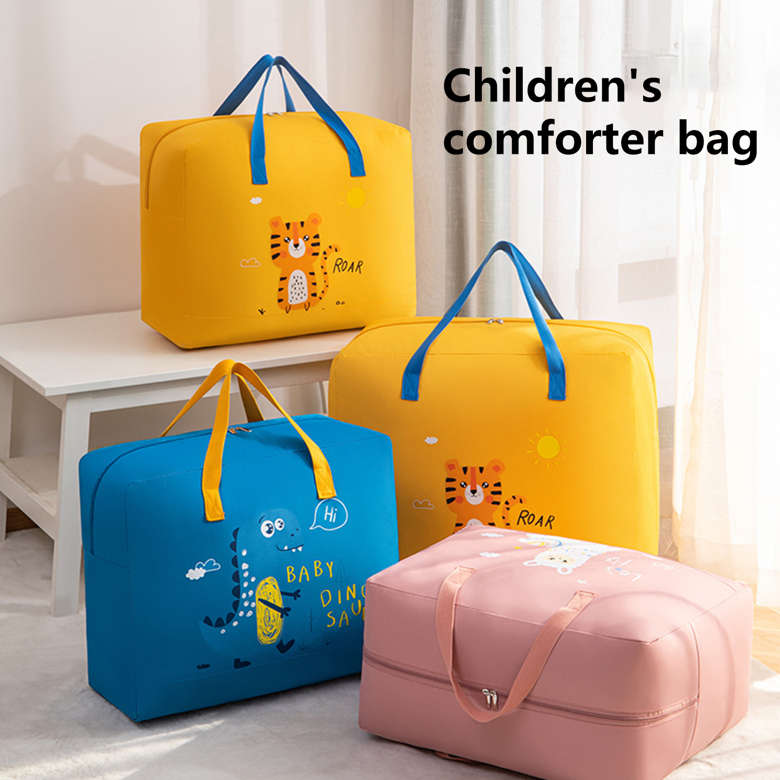 Pregnant Women's Large Capacity Childbirth Bag Quilt Storage Dino Bag MovingBag Portable Diaper Free Baby Supplies Travel Bag