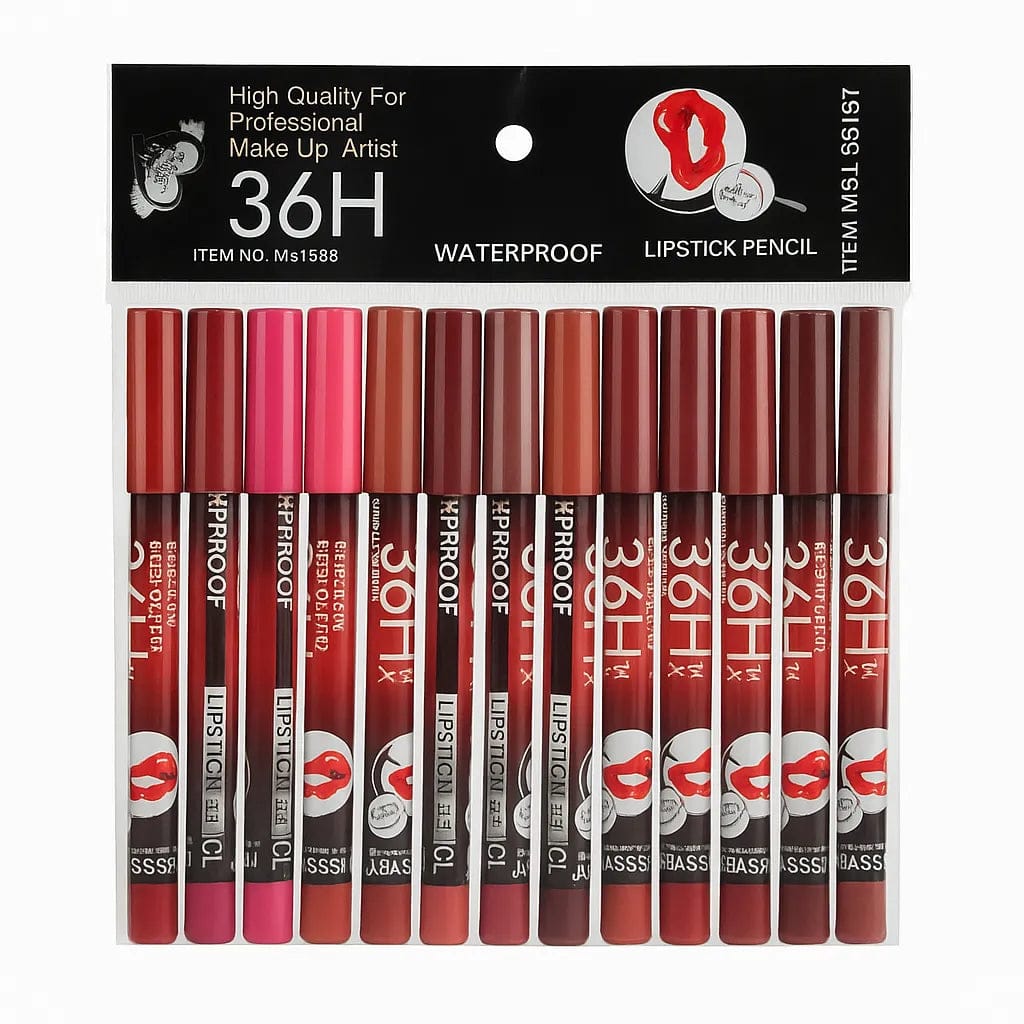 36H Lip Pencils Set Perfect Precision & Long-Lasting Color 12pcs