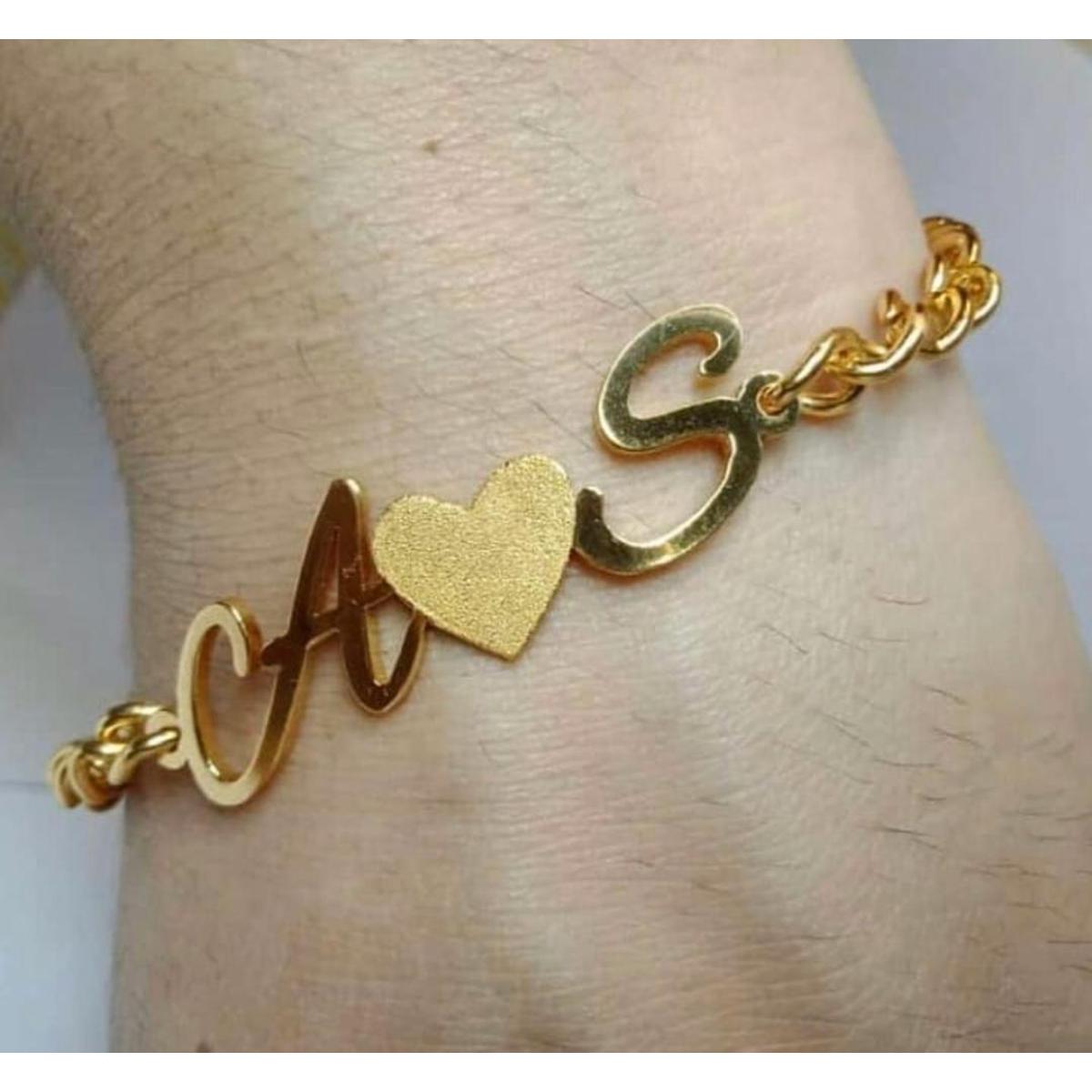 Name bracelet deals in gold