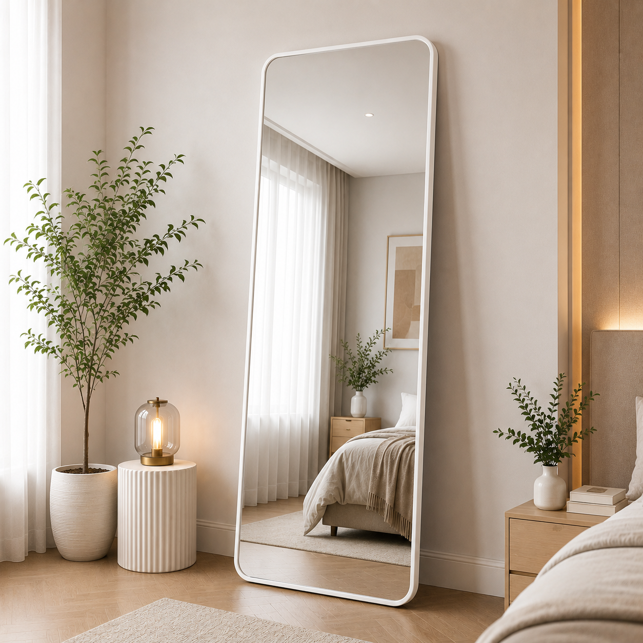 Trusted Trends | Full Length Dressing Mirror | 24x60 Inches | HD Body Mirror | Standing & Wall Mounted