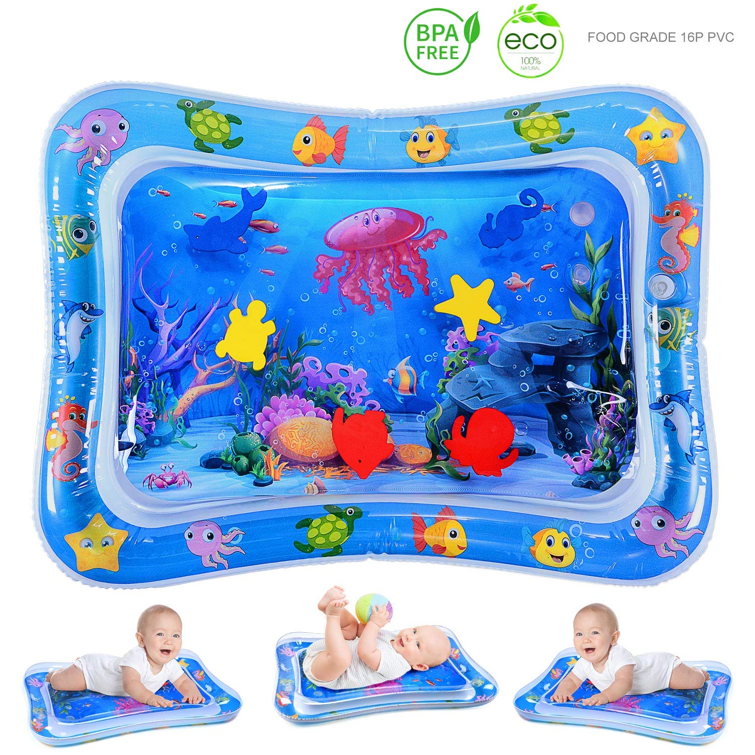 Baby Toddler Activity Water Play Gym Leakproof Cushion Inflatable Tummy Time Fitness Rack Mat Assorted color