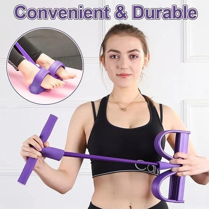 Sasti Choice Premium Quality 4 Tube Tummy Trimmer – Double Spring Pull Reducer Resistance Band | Belly Fat Burner & Abdominal Workout Equipment for Men & Women | Home Gym Fitness Body Exerciser for Weight Loss & Core Strength