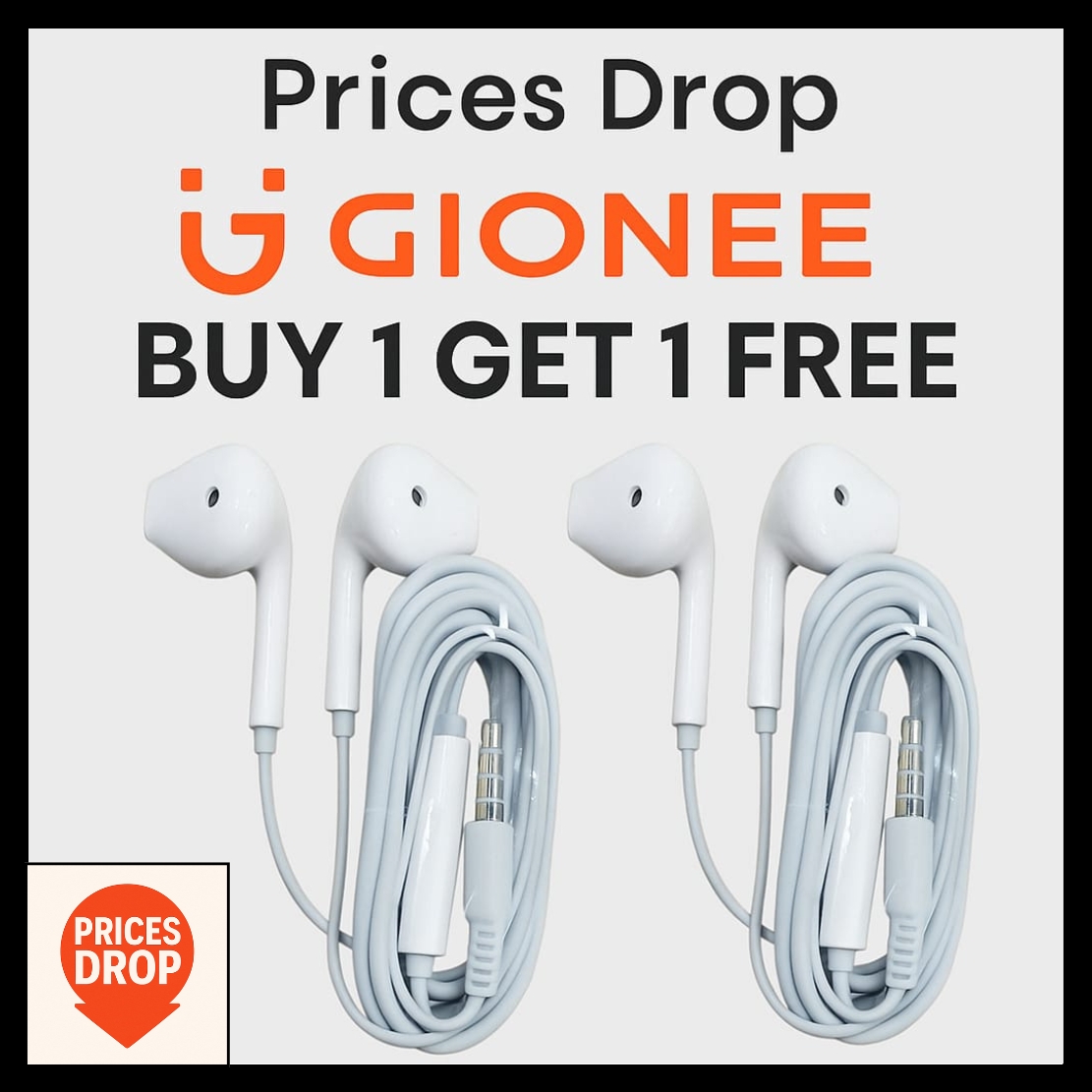 3.4🎧 Gioneeh Buffer Wired Handfree Type-C & 3.5mm | Deep Bass Stereo Earphones with Mic | Rubber Tip In-Ear Handfree for Gaming Calling Music & Daily Use | Prices Drop Store price in Pakistan