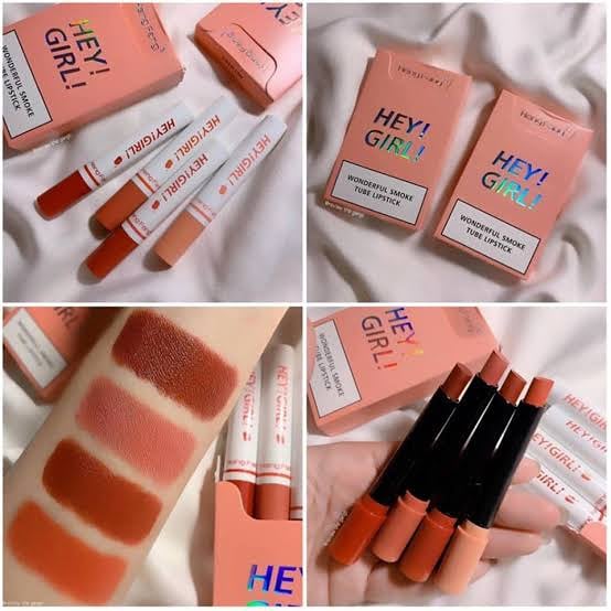 HENG FENG HEY GIRL SMOKE TUBE LIPSTICK ( SET OF 4 )