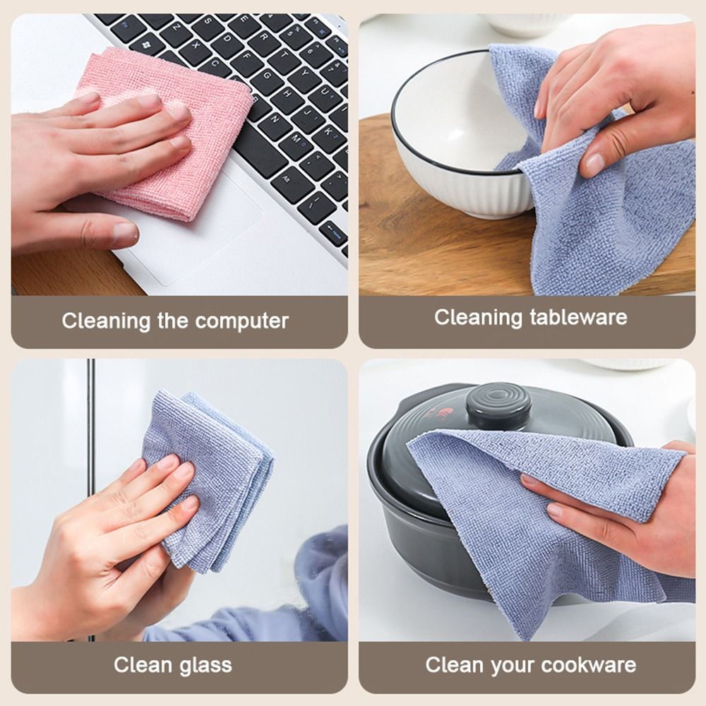 20Pcs-Box Colorful Home Cleaning Kitchen Dish Cloth Napkins Tableware Absorbent Microfiber Towel Non-Stick Oil Dish Rags Dishcloth Kitchen Home