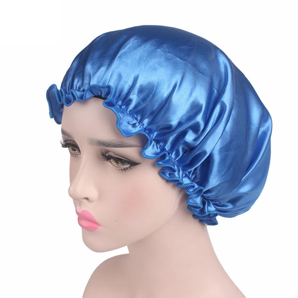Pack of 1 Luxury Silk Satin Night Sleep Cap Hair Bonnet Hat Head Cover Wide Band Adjust Elastic for girl