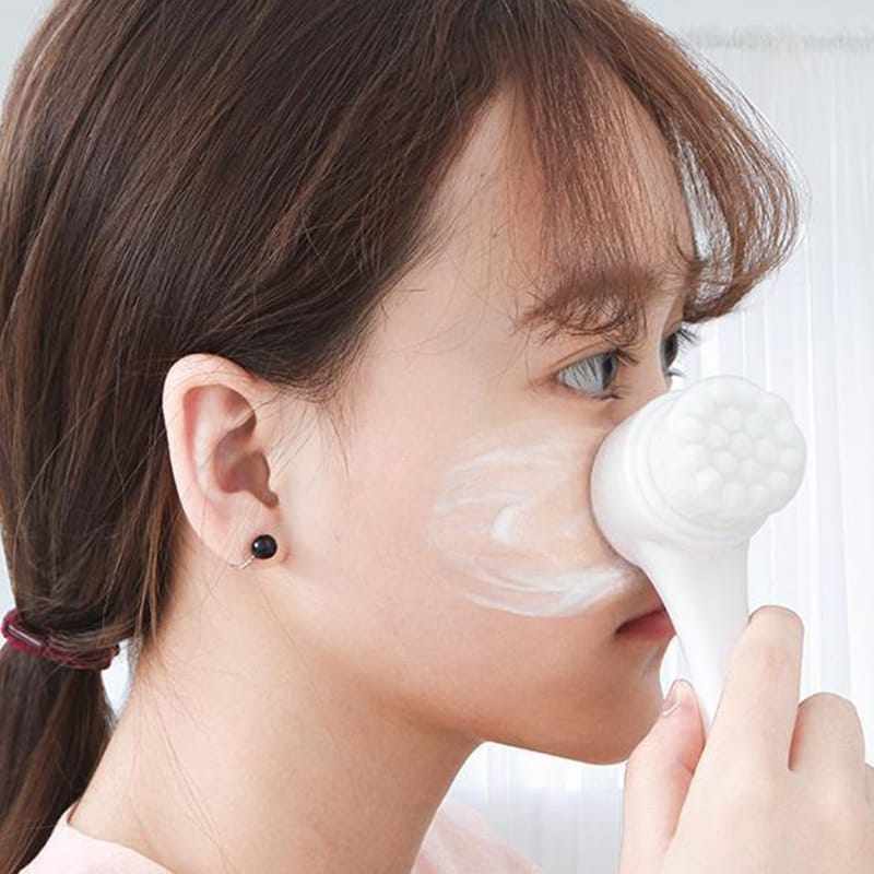 2-in-1 Silicone Face Cleansing Brush – Double-Sided Facial Deep Cleaning Brush, Pore Cleanser, Blackhead Remover, Soft Exfoliating & Facial Massage Skin Care Tool