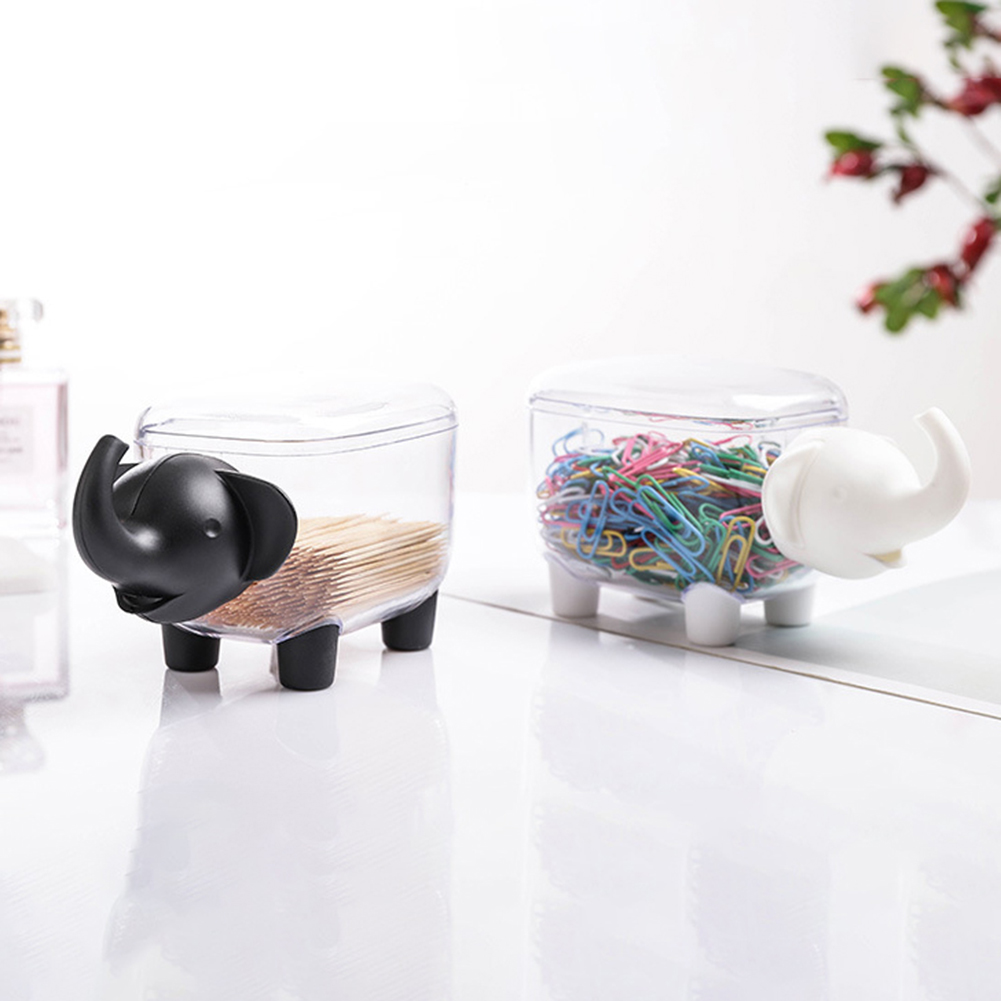 Cotton Swab Storage Box Sheep Elephant Dust-Proof Toothpick Holder Organizer