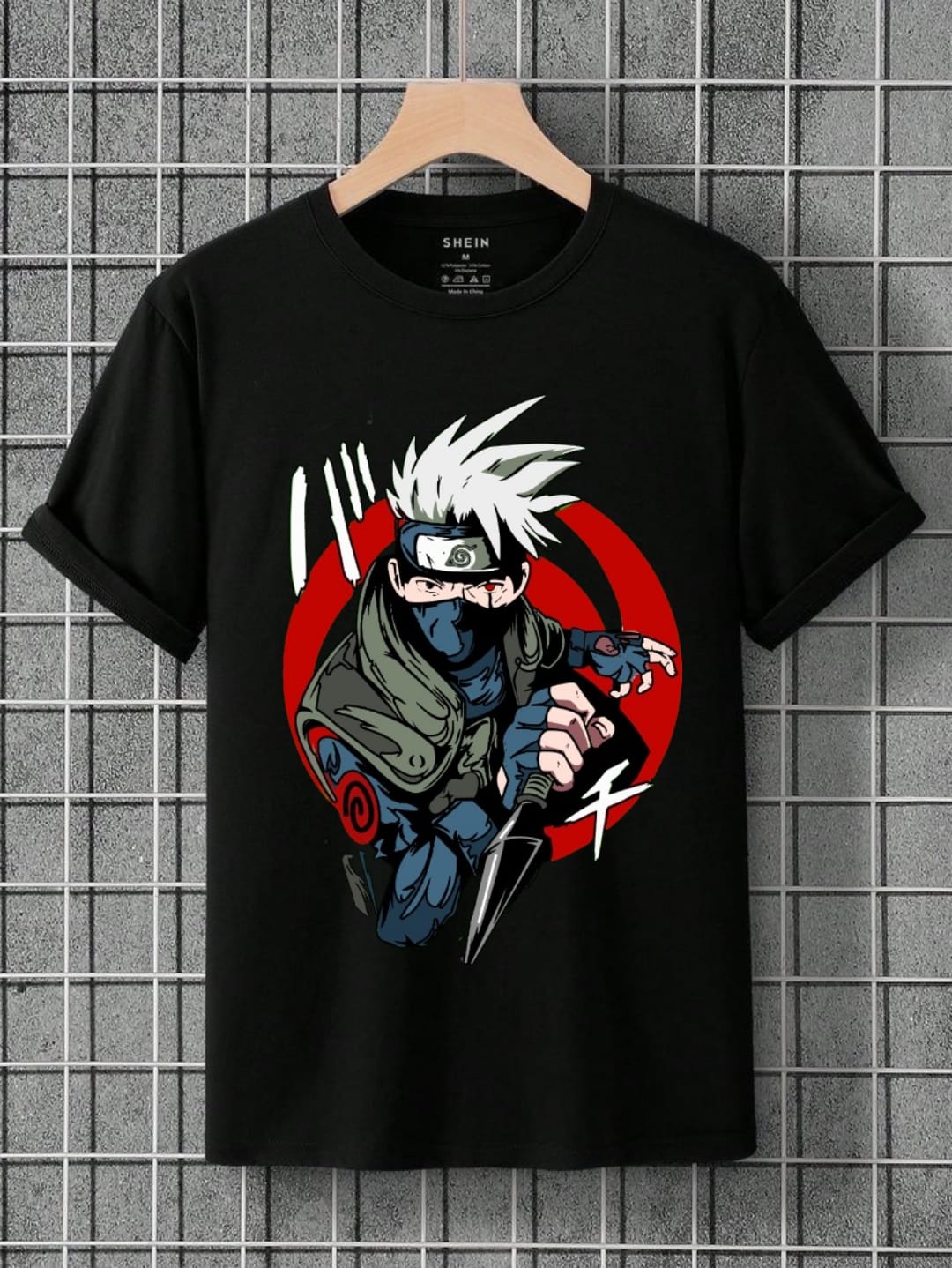 Kakashi Hatake Naruto Anime Printed T Shirt Cotton O Neck Half Sleeves O Neck T Shirt For Men & Boys