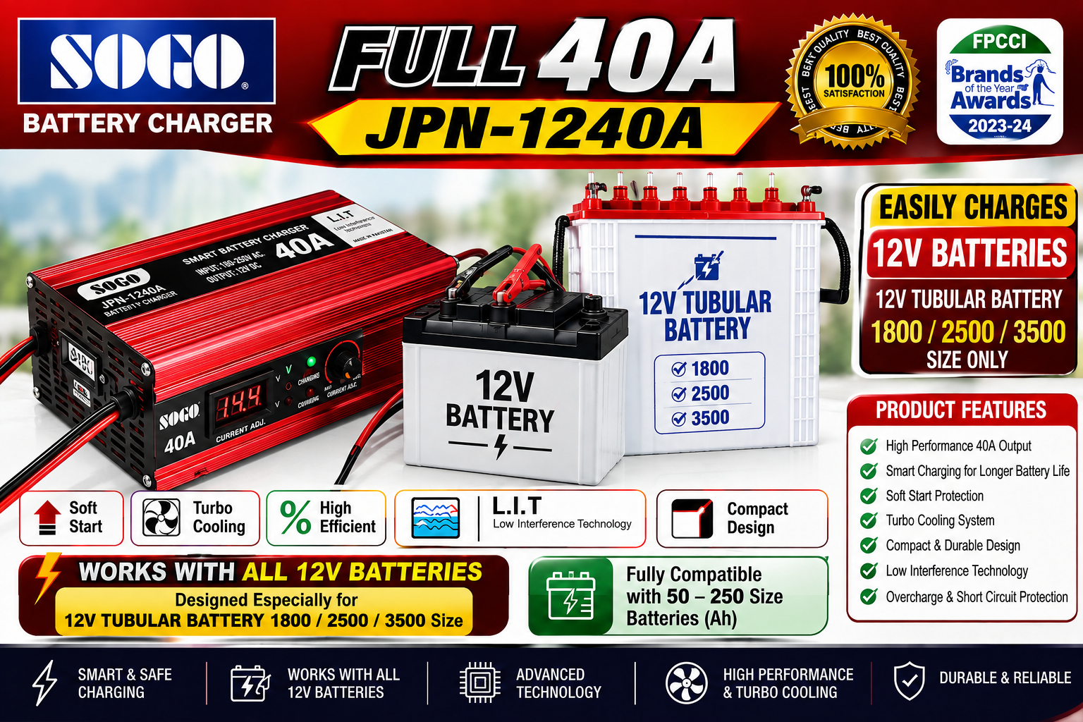 BATTERY CHARGER 12V 40AMP , TUBULAR BATTERY CHARGER , 12V BATTERY CHARGER FOR TUBULAR BATTERY ,  12V 40AMP  TUBULAR BATTERY CHARGER