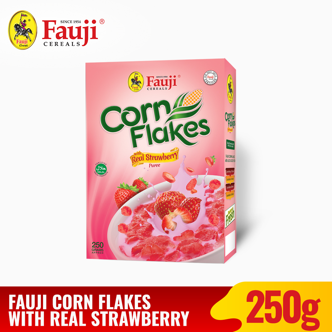 Fauji Corn Flakes With Real Strawberry Puree 250 Grams