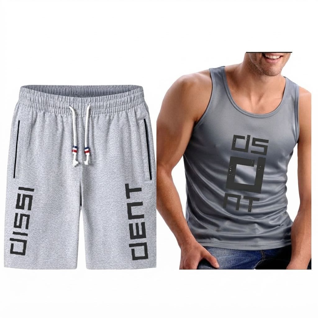 Summer Tracksuit Men Sets sando+Shorts Mens Jogging Suit Casual Quick-drying Sportswear  2 Piece Set