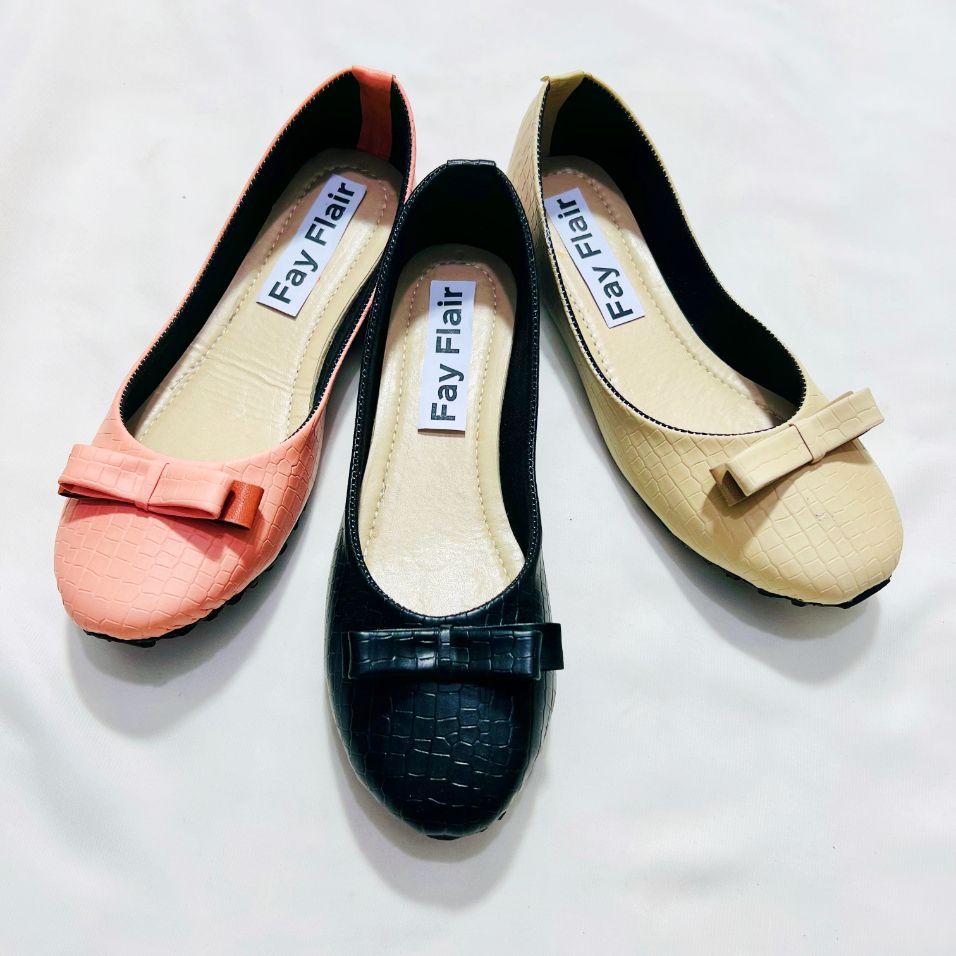 Fay Flair Stylish Knot-Design Fancy Flat Pump Shoes for Women and