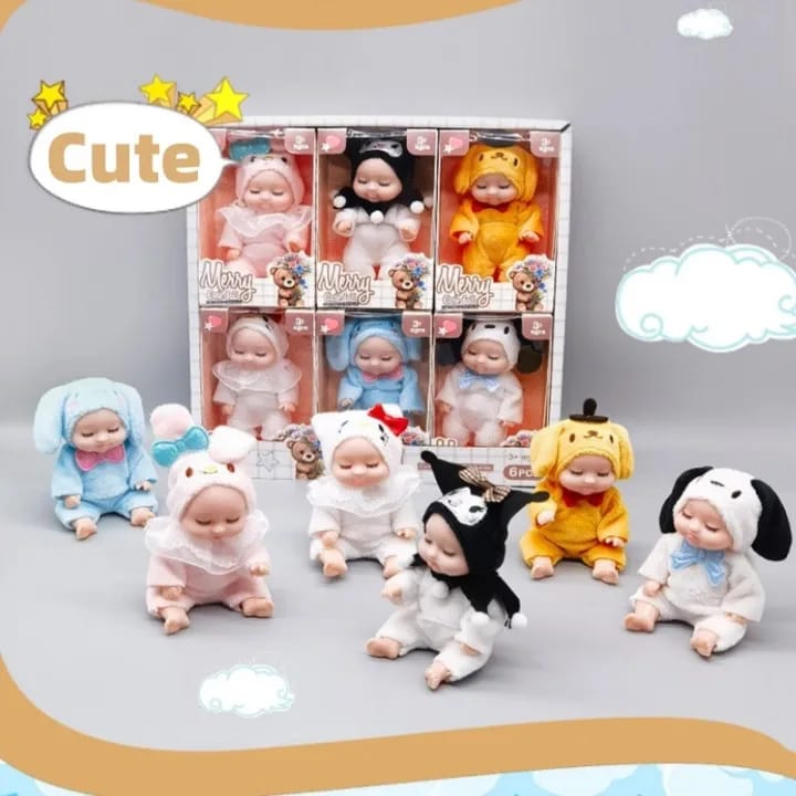 1 Pcs Adorable Merry Sleeping Newborn Baby Dress-up Doll figure Toy Soft Plush Style