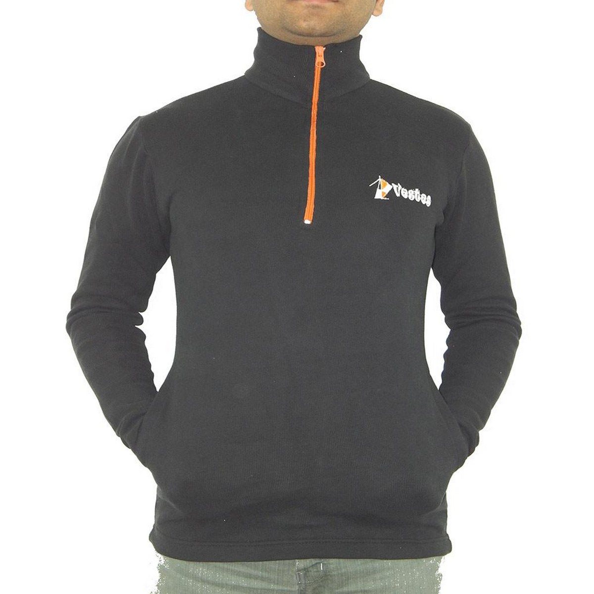 Front Mock Neck Half Zipper For Men