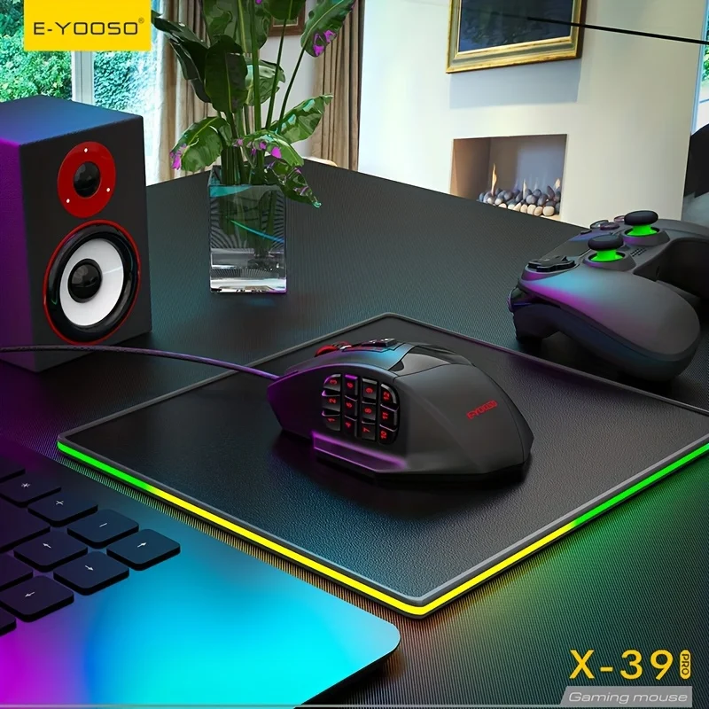 E-YOOSO X-39 Pro Wired RGB Gaming Mouse with 16400 DPI with 19 Programmable Buttons and Extra Fire Button 19 d7c6eb1a7d3226e2cc7f84d91d126929