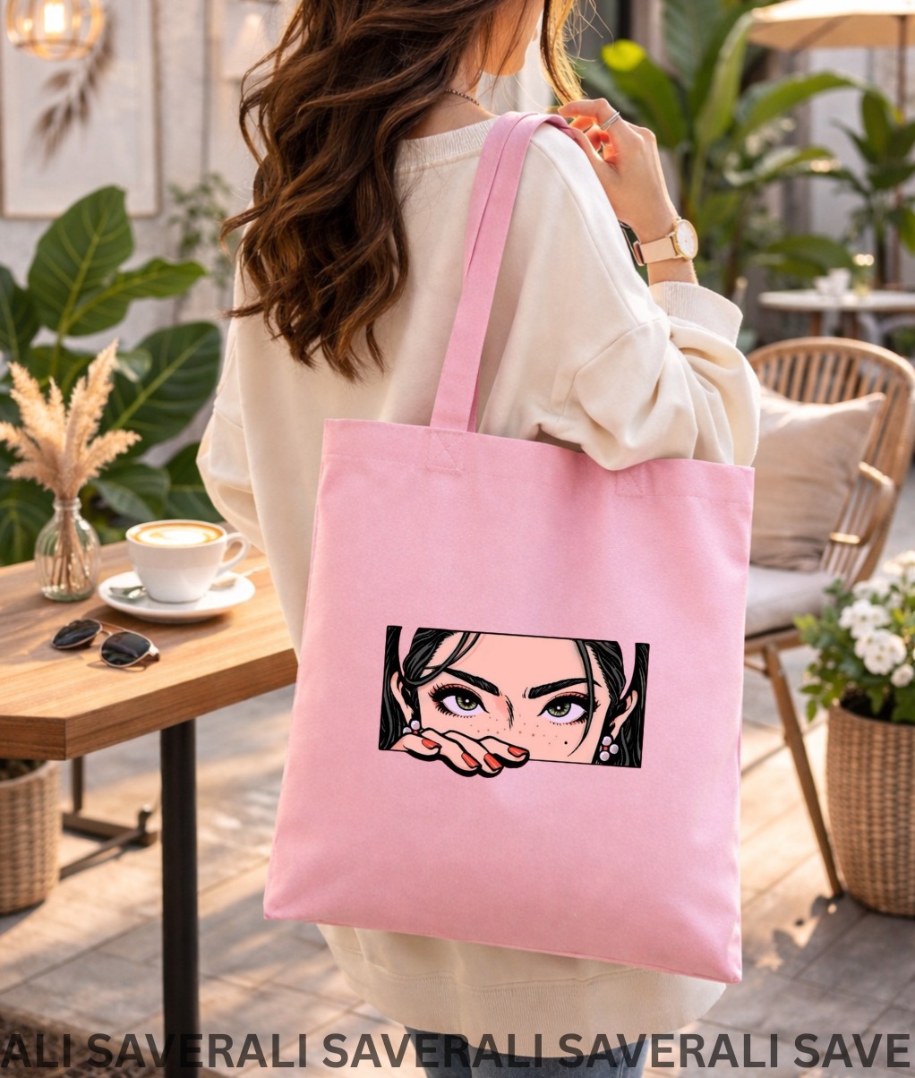 Trendy Free bear Tag Printed Tote Bag For Girls & Women
