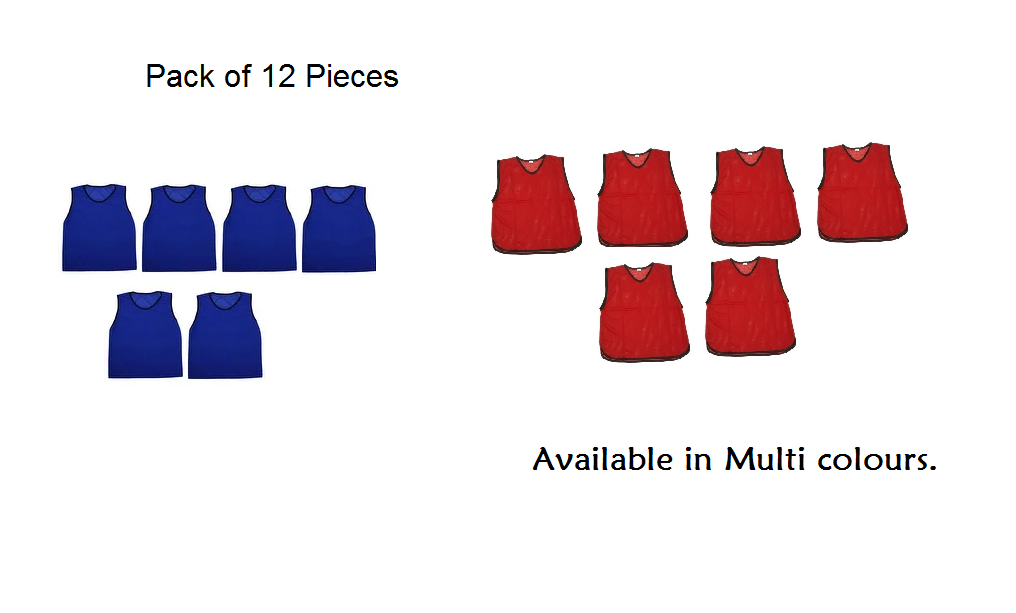 Football Bibs Vest In Mesh Training Vest  football hockey vest 12 Pcs. Multicolour Printed
