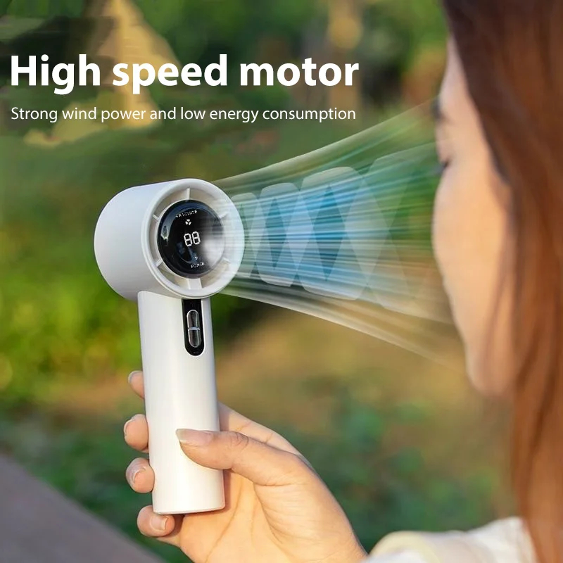 Portable Mini High-Speed Hand Fan, Powerful Handheld Fan, Fast Cooling, Rechargeable USB Fan for All Travel Indoor Outdoor Use
