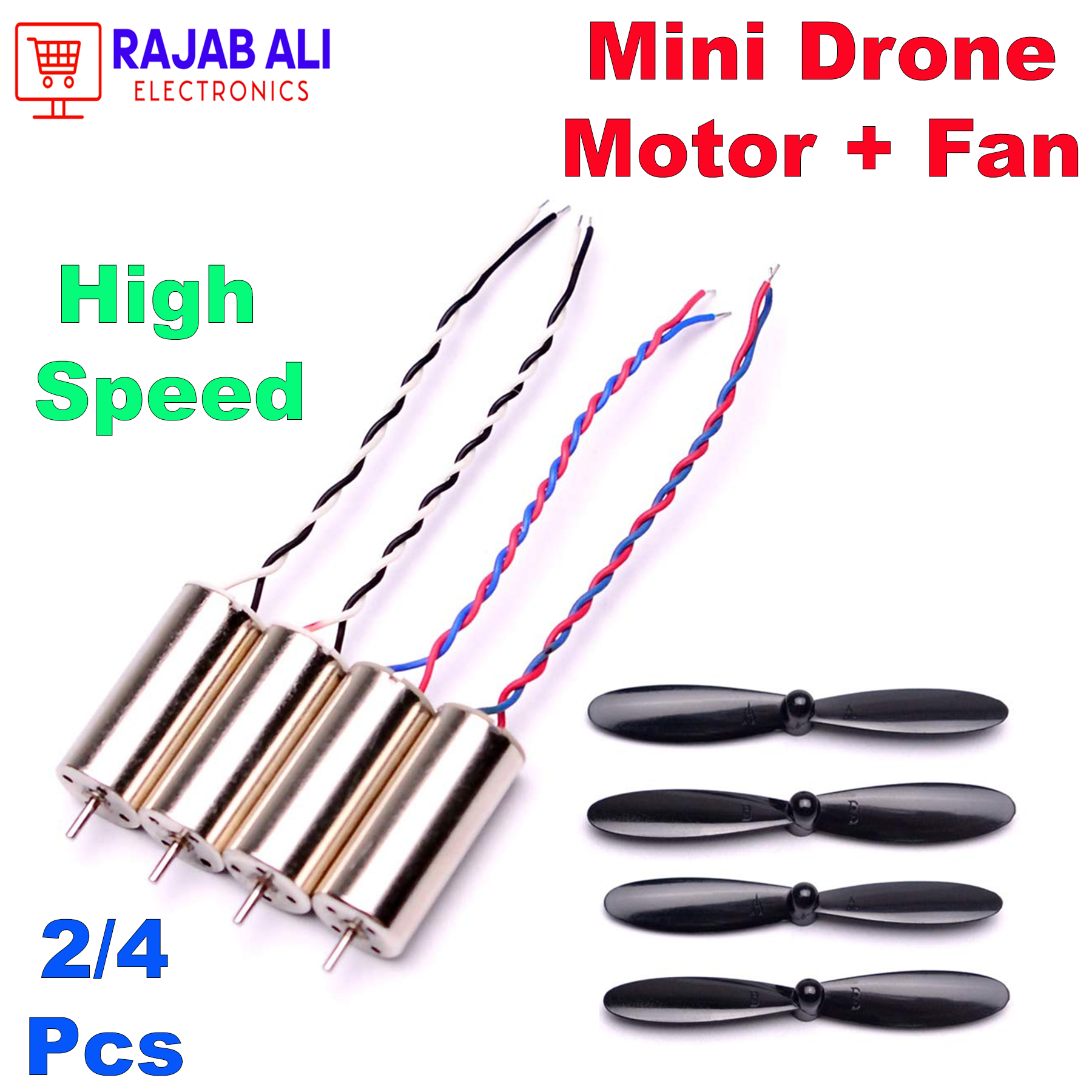 High-Quality Mini Drone Propellers with Motor - Fast-Running Blades for RC Helicopters/Drone - Compatible with DC 3-9V - New