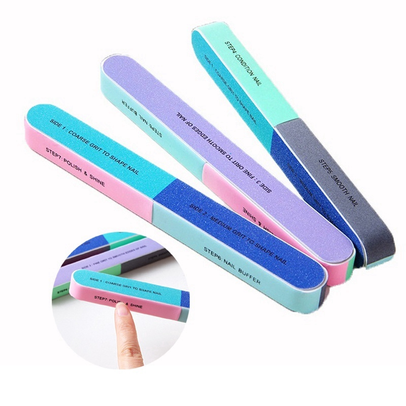 7 Way Nail Filer and Buffer Block Nail Buffering Files 7 Steps Washable Pedicure Manicure / Nail Filer / Nail Shiner Tools