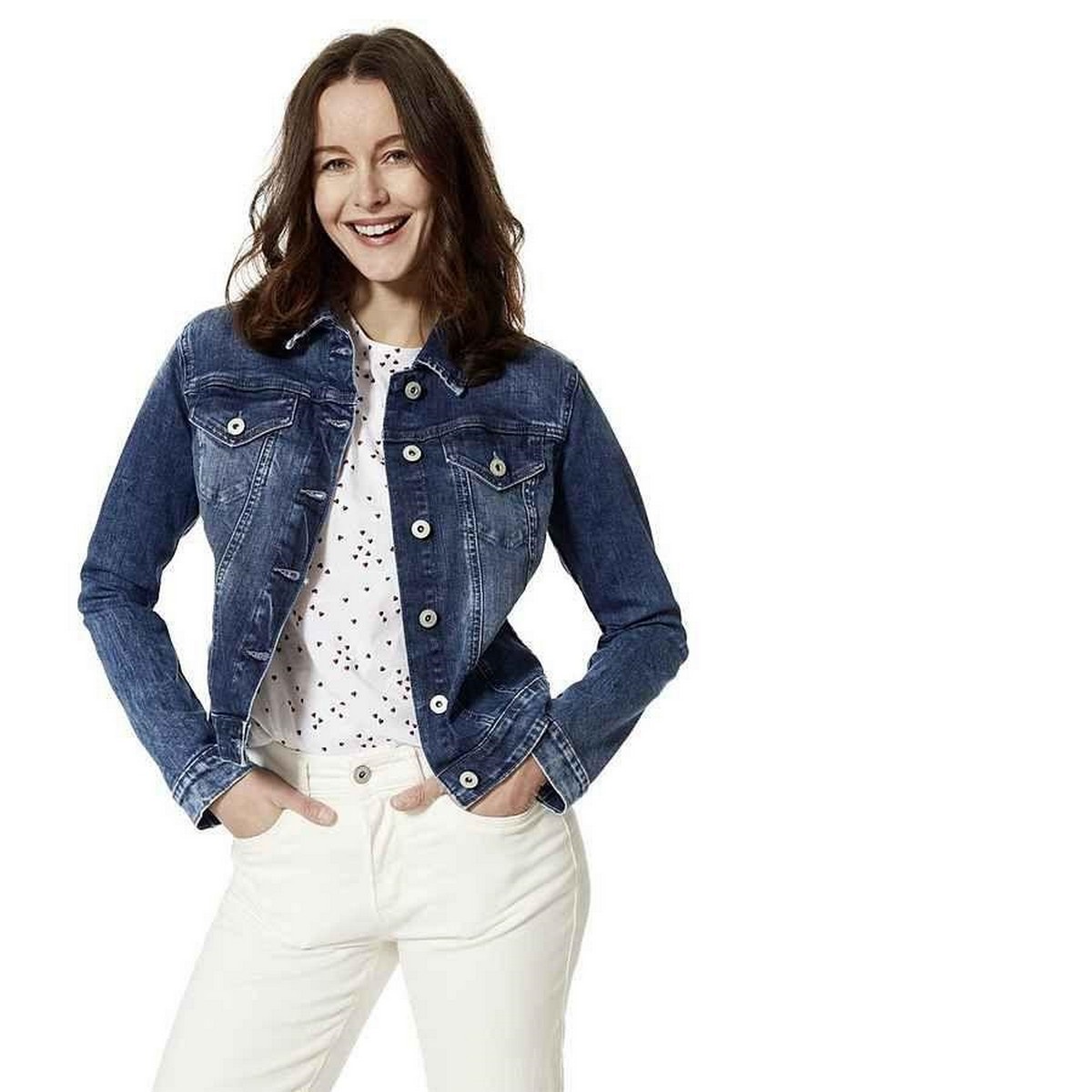Denim Blue Ladies Jacket with Pockets 