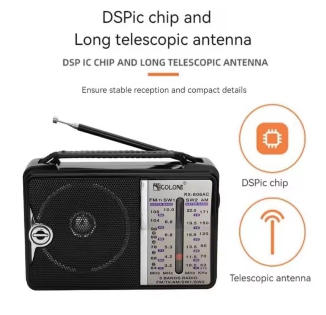 Portable FM/TV/AM/SW1/SW2 4 BAND High Sensitivity Radio