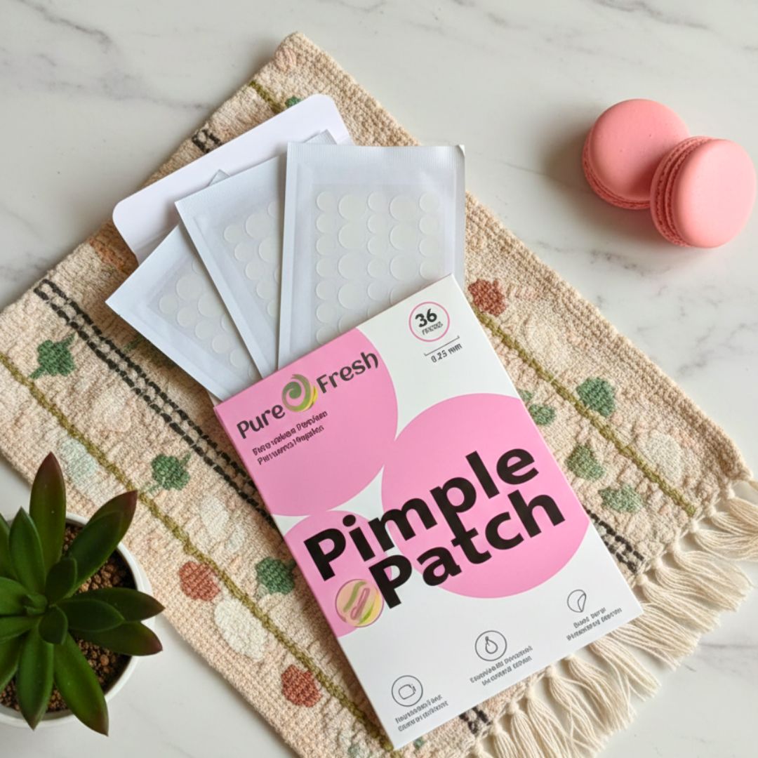 Pure O Fresh Pimple Patch (36 Patches) - New Travel Envelop Pack - Invisible Acne Spot Treatment & Healing Sticker