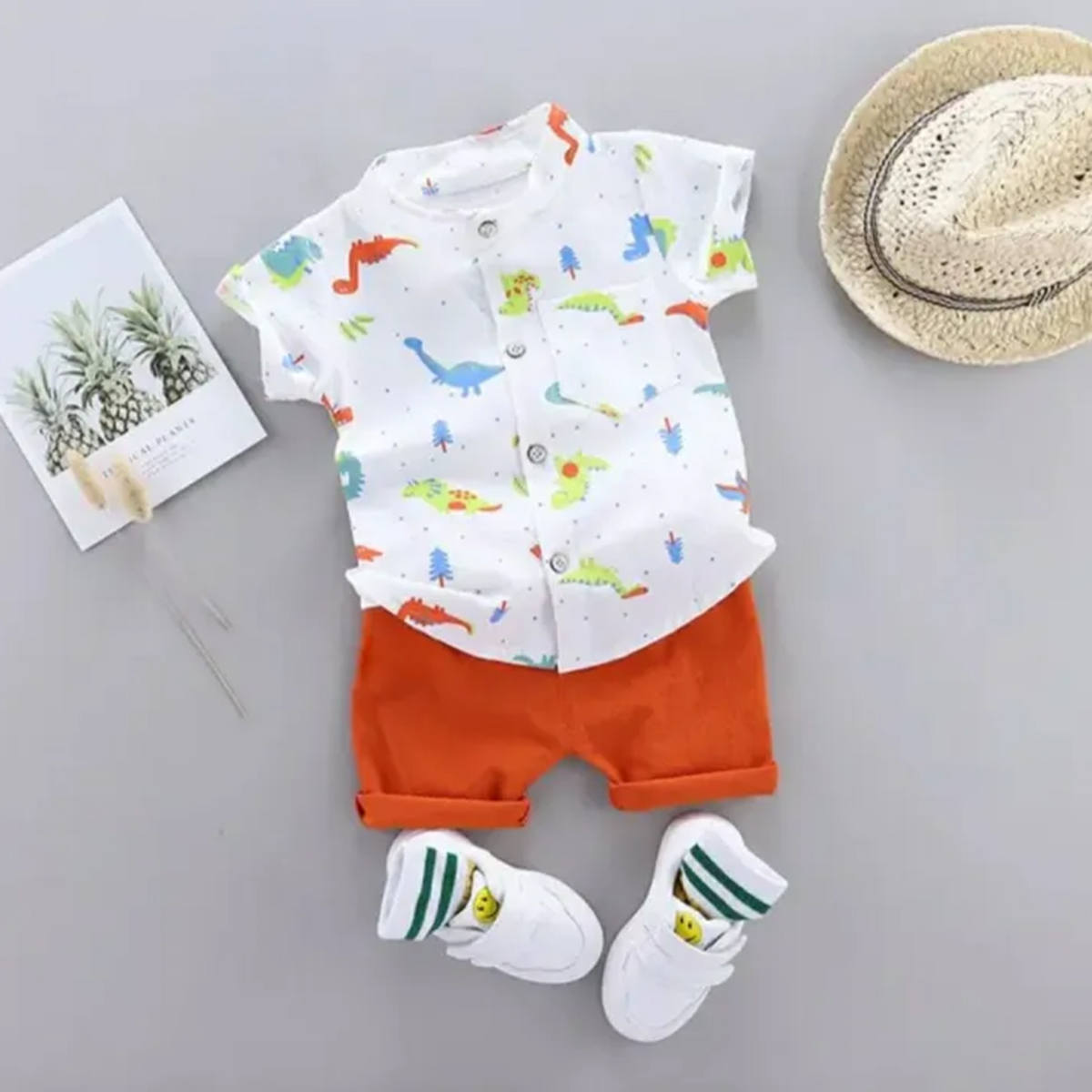 New Design Cotton Shirt And Shorts For Baby Boys And Baby Girls Short Sleeves Tee Tops Clothes Set's Dresses outfit Suits For Unisex Shirt And Niker Summer Collection T-shirt Kids Clothes Jannat Store