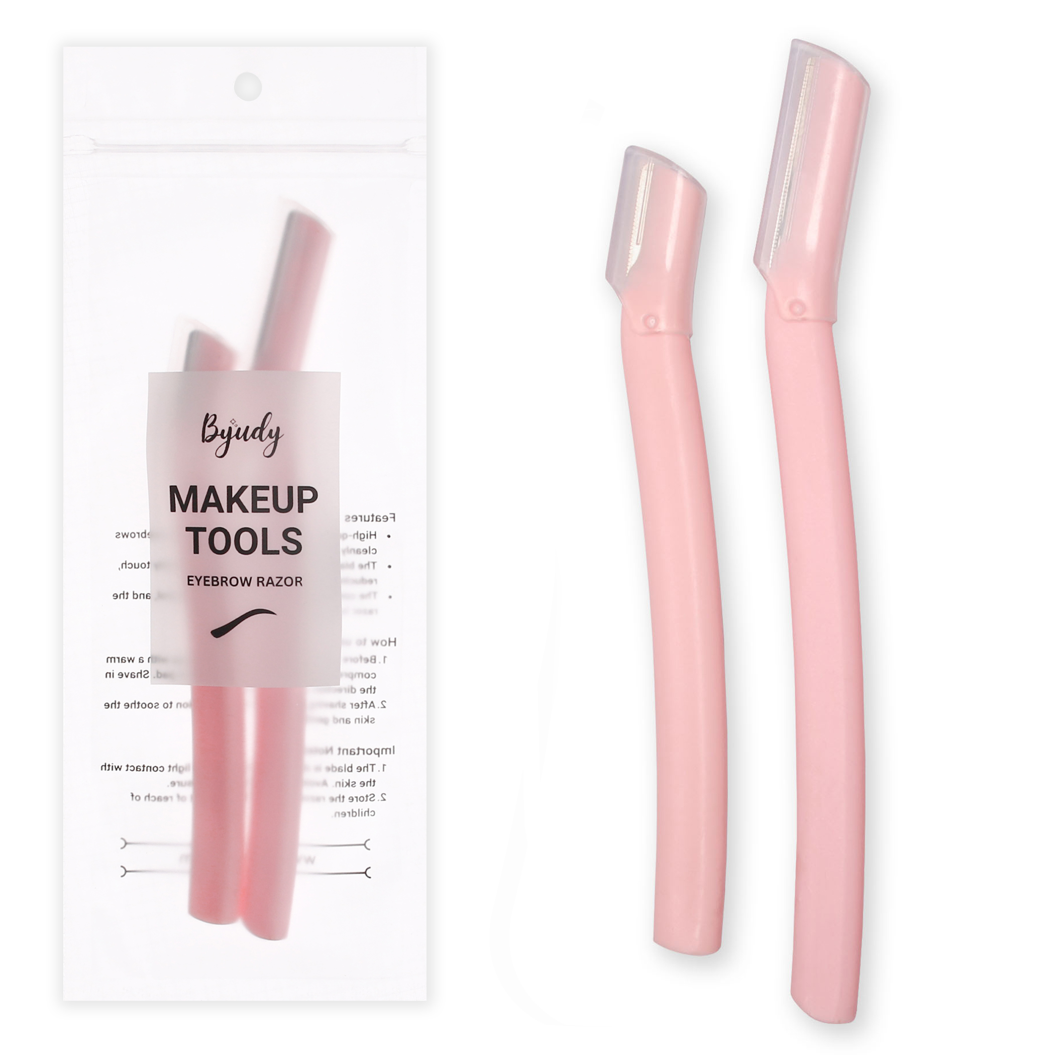 Eyebrow Razor (Pack Of 2) Trimmer For Women Girls Facial Hair Removal Shaper Shaver Long & Short Head Razors Included
