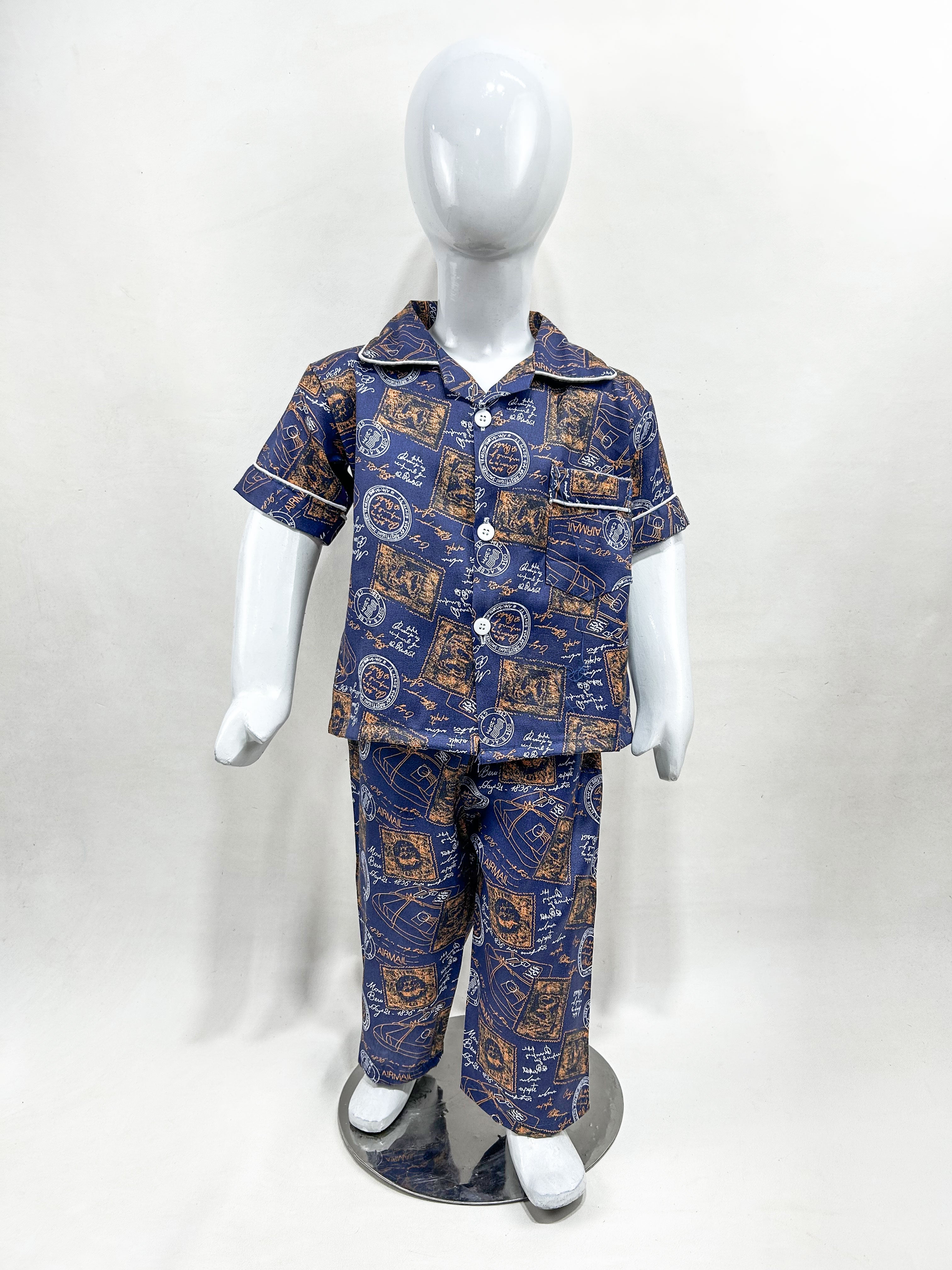 1Yrs - 5Yrs Printed Blue Cotton Night Suit For Kids NG BNS08 price in Pakistan
