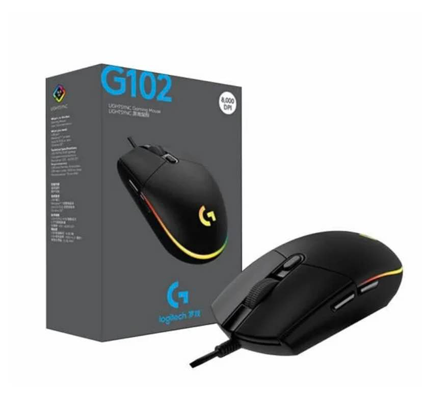 Logitech G102 LIGHTSYNC RGB 6 Button Wired Gaming Mouse | 8000 DPI | RGB Lighting | USB Mouse for PC, Laptop & Gaming | Black