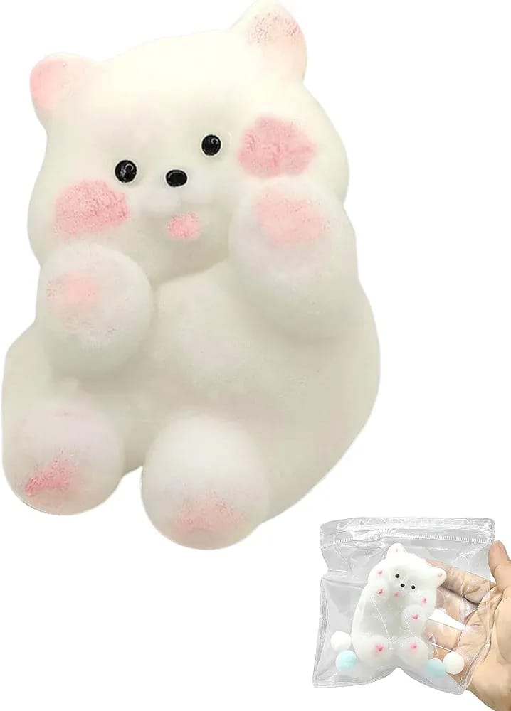 Taba Squishy, Squishy, Squishy Toy Stress Relief Toys Funny Novelty Cute Animals Stress Relieving Fidget Toy for Boys Girls Birthday Party Gifts Anxiety&Relaxation for Kids Teenage (White)