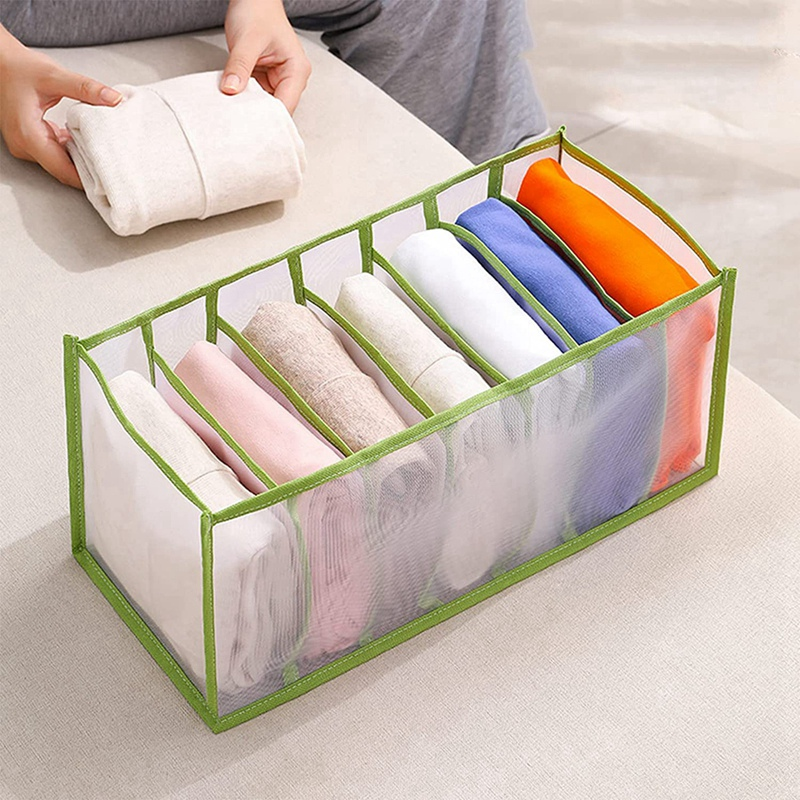 7-Compartment Multipurpose Organizer Storage Box with Handles, Foldable  Closet Clothes Dividers for Jeans, Scarves, Towels, Rayane's Beautiful  Homes