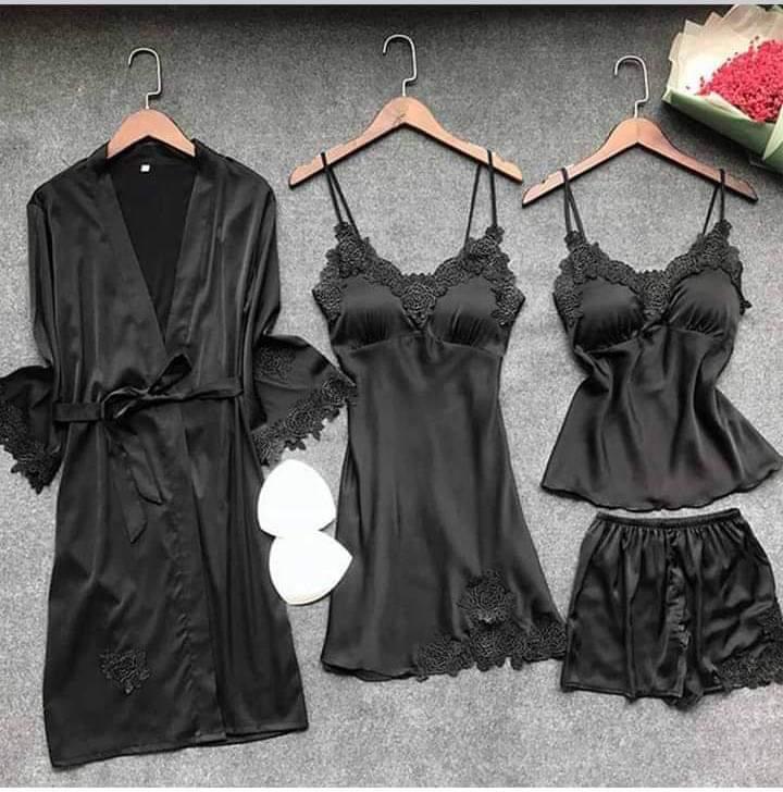 4pc Nighty Bridal Honeymoon Nighties For Women Night Dress Night Dress For Couple Nighty Nightwear Night Suit Daraz.pk