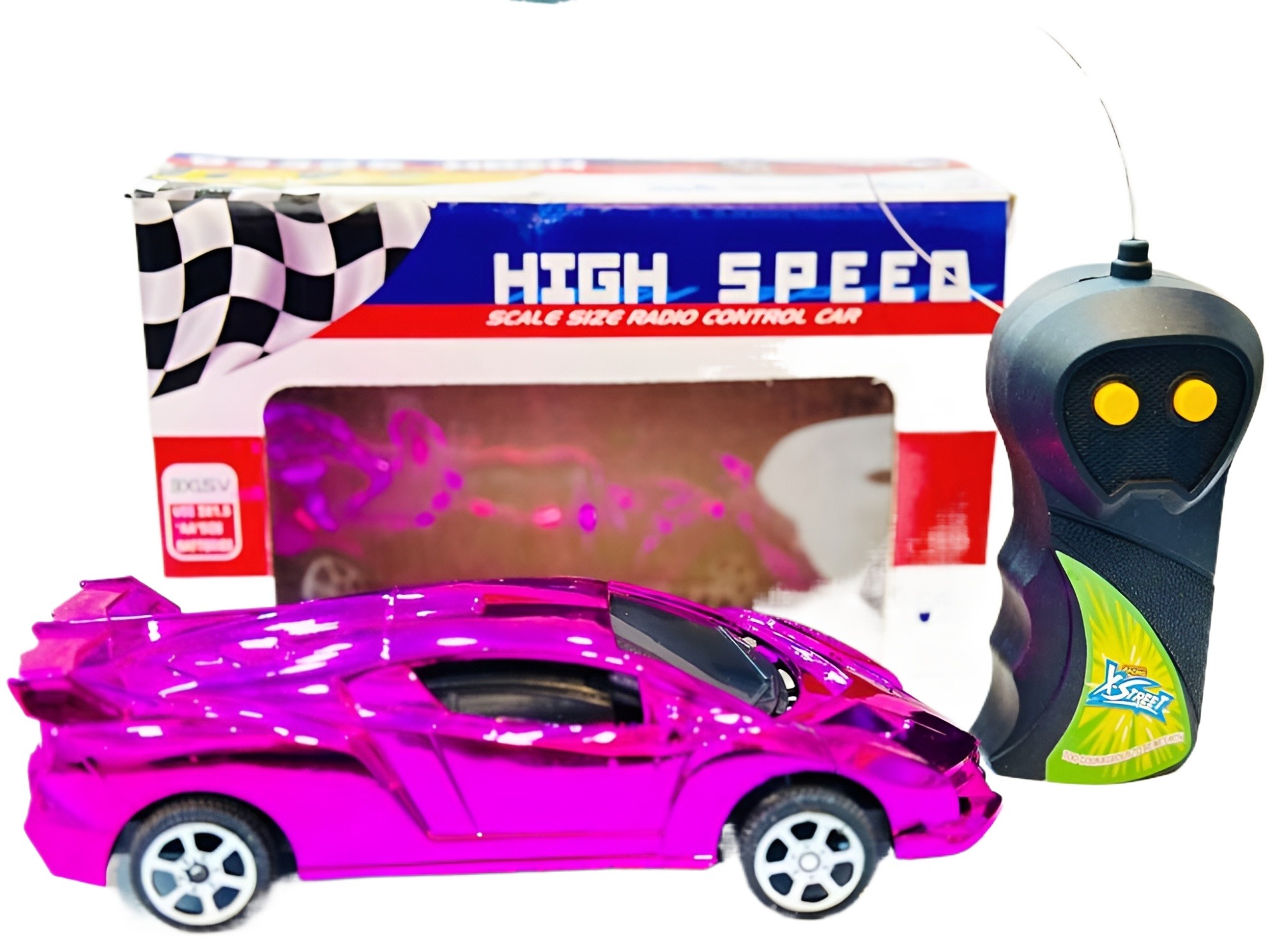 High Speed Scale Size Radio Control Car 2 Channel Metalic Color Speed Racing Car 6 INCH SIZE