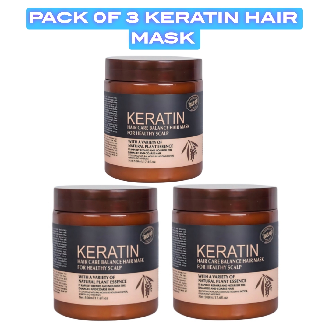Premium Keratin Hair Mask with Silk Protein & B-Complex Vitamins for Hair Repair & Nourishment - Single Pack