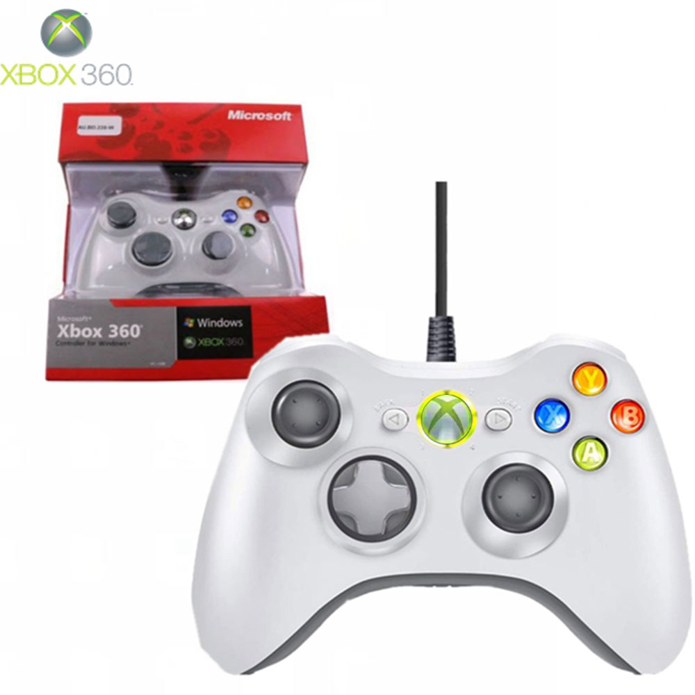 Xbox 360 Controller for Windows & Xbox 360 Console Wired USB Joystick Support PC Laptop[WHITE]