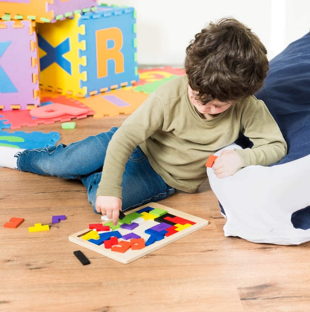 Intelligence Puzzle - Puzzles For Kids - Jigsaw Puzzle - Wooden Intelligence Puzzle - Toy - Puzzle - Wooden Puzzle - Brain Teasers - 3d Puzzle - Best Puzzle Game For Brain - Building Block Teasers Educational Puzzle for Kids