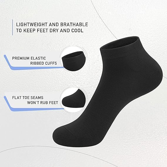 1,3,6,12 pairs Plain Ankle Socks